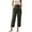 Dark Green, variant on High Waist Wide Leg Pants for Women Front Button down Palazzo Pants Adjustable Waist Trousers with Pockets Casual Beach Office Vacation Clothes Beige XXL