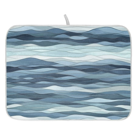 

Abstract Wave Shapes Pattern Dish Drying Mat for Kitchen Quick Drying Absorbent Soft Durable 18 x 24