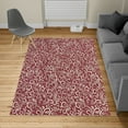 thumbnail image 2 of Vintage Turkish Area Rug, Classic Floral Swirling and Curving Victorian Pattern Embossing Effect Branches, Carpet for Living Room Decor with Distressed Look, 5.2' X 7.6', Maroon Ivory, by Ambesonne, 2 of 4