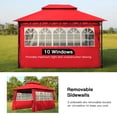 thumbnail image 4 of FDW Outdoor Folding Gazebo with 2 Sidewall Translucent Windows, Backyard Party Event, Red，10'x13', 4 of 7