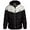 Black/White, variant on Boys Puffer Jacket - Water Resistant Hooded Fleece Lining Bubble Winter Jacket (Sizes 8-18)