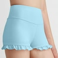 thumbnail image 4 of Girls Breathable Bike Shorts on Clearance Girls Athletic Ruffle Shorts High Waisted Yoga Dance Shorts Comfy Workout Gymnastics Short Pants New Light Blue 12 Years, 4 of 9