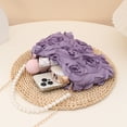 thumbnail image 4 of Clutch Purse For Women Elegant Evening Bags 3D Floral Satin Small Purse With Pearl Beaded Top Handle Detachable Strap, 4 of 5