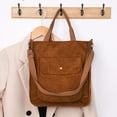 thumbnail image 3 of Stylish Corduroy Tote Bag for Women Everyday Casual Shoulder and Top Handle Designer Purse, 3 of 6