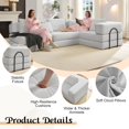 thumbnail image 3 of 118.2'' L-Shaped Sectional Couch, 2025 Newest Oversized Convertible Plush Corduroy Sofa Bed, 6-in-1 Upholstered Reversible Chaise for Living Room & Apartment, DIY Combination (White), 3 of 7