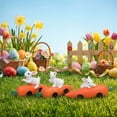 thumbnail image 6 of Easter Rabbit Ornament Set of 3, Carrot Decor, Resin Figurine, Spring Tabletop Decor, Window Sill Ornament, Cute Bunny Family, Holiday Accent, 6 of 9