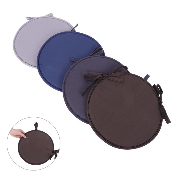 LOLIPPYY 4Pcs Assorted Color Round Chair Cushions with Ties Non Slip Seat Pads for Kitchen Patio