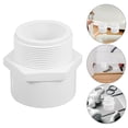 thumbnail image 2 of 2Pcs White PVC Pipe Fittings NPT Male Thread PVC Pipe Fitting Adapter Connector PVC Pipe Coupling for Plumbing Line 60.3mm, 2 of 8