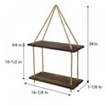 thumbnail image 3 of HULKLIFE Hanging Shelves for Wall & Window Plant Shelf Indoor - Floating Wall Shelves for Bedroom Bathroom Living Room - Macrame Boho Wall Hanging Shelf - Triangle Rope Rustic Wood Shelving, 3 of 4
