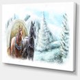 thumbnail image 2 of Painted Scene with Horses in Winter, 2 of 3