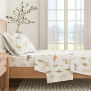 Great Bay Home Lodge Flannel Sheet Set - 100% Turkish Cotton - Double Brushed - Twin, Roaming Animals