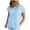 Sky Blue, variant on Shirt Women Short Sleeve Womens Tops V Neck Dressy Casual Blouses Binding Rope Tunic Pleated Shirts Business Casual Clothes Size S(Navy, S)