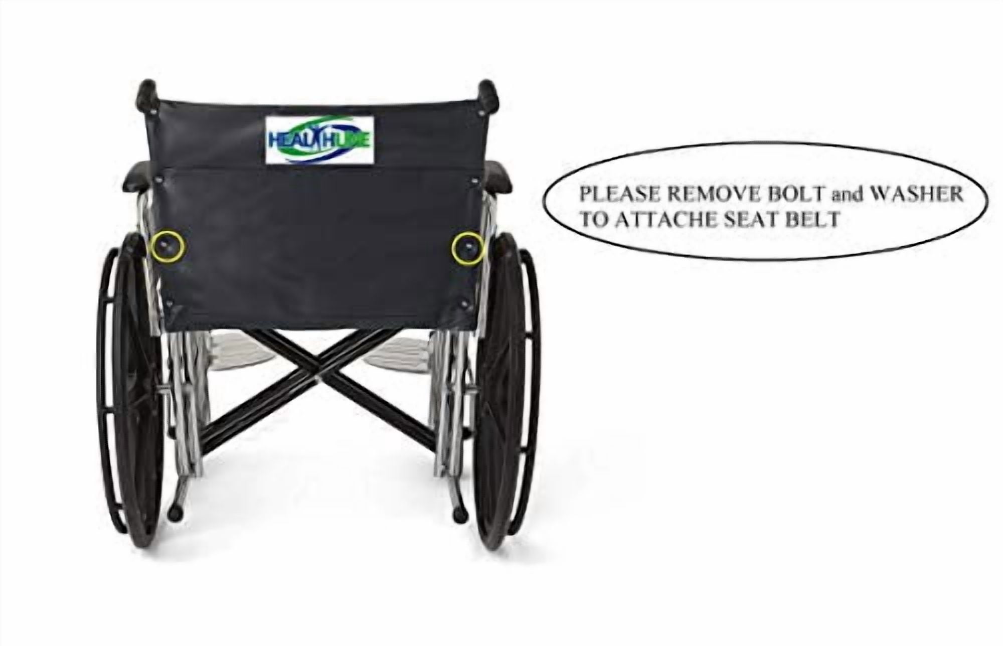 HEALTHLINE Wheelchair Strap Seat Belt, Wheelchair Safety Harness, Auto Style Belt with Metal Buckle up to 48