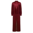 thumbnail image 4 of Haitryli Boys Worship Clothes Liturgical Tunic Top with Wide-Leg Pants Lyrical Church Choir Robe Praise Dance Clothes Burgundy 12, 4 of 6