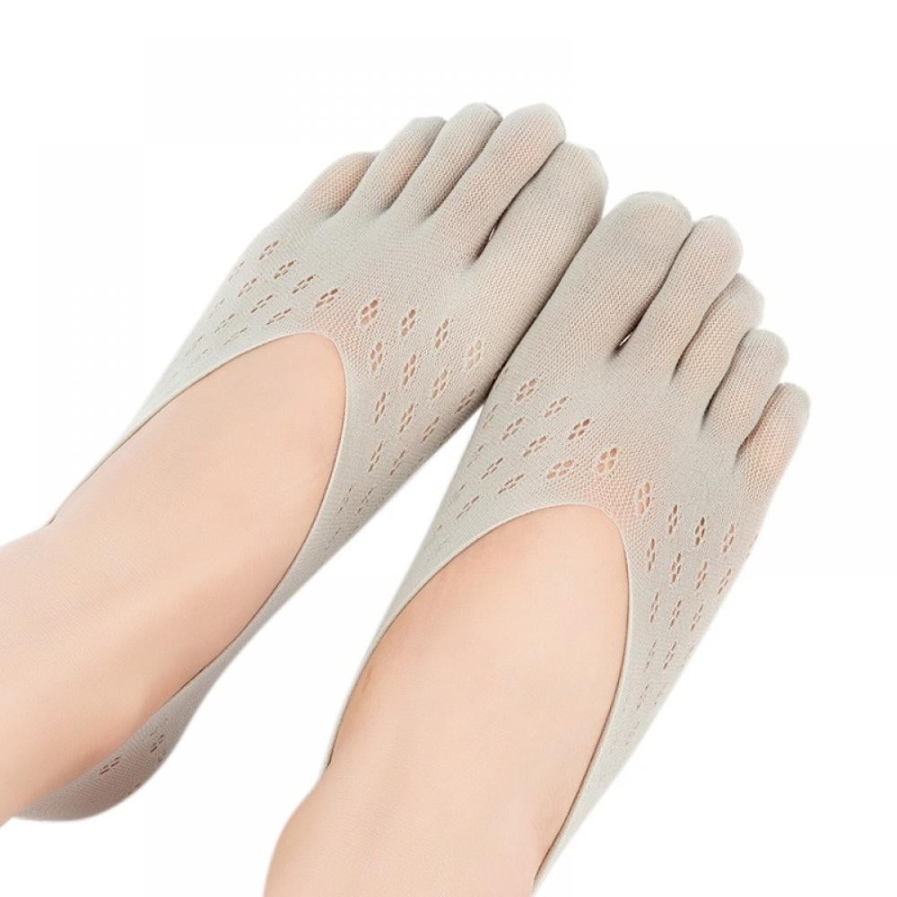 GOODLY 1 Pairs Five Fingers Invisible Liner Boat Cotton Ankle Toe Socks