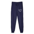 thumbnail image 2 of Blmnix Pants for Women Trendy Athletic Pants Valentine Joggers Bottoms Active Fit High Blue Full Taper Stretchy Work Pants for Women,L, 2 of 7