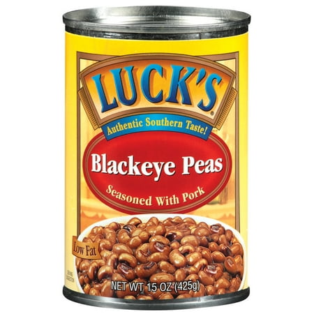 Blackeye Peas Luck's Seasoned with Pork 15 oz Can (Pack of 2)
