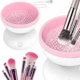 thumbnail image 2 of Máquina limpiadora de pinceles de maquillaje eléctrica Carga USB Cepillos cosméticos automáticos de silicona portátiles Herramienta de limpieza de pinceles de sombra de ojos, 2 of 5