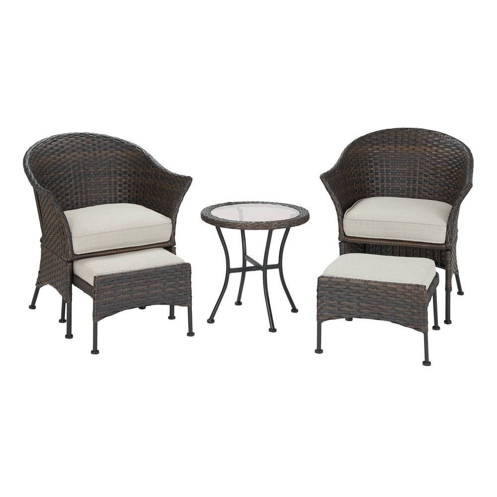 Mainstays Arlington Glen 5 Piece Outdoor Furniture Patio Leisure Set, Beige