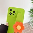 thumbnail image 5 of Green Phone Case with Cute 3D Orange Flower Wristband Stand, Camera Lens Protection, Shockproof Soft Case for iPhone 11, 5 of 9