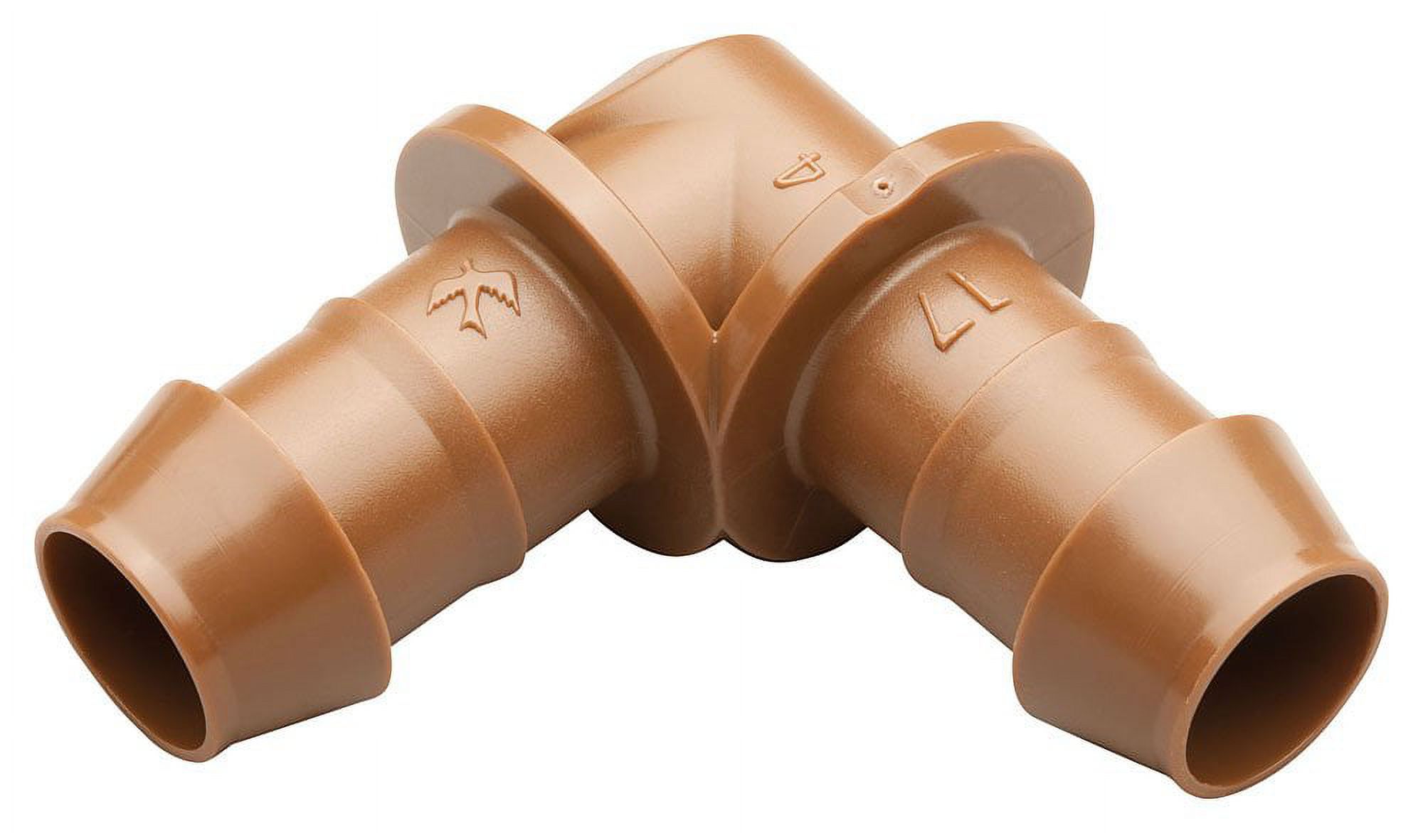 Rain Bird BE50/4PK Drip Irrigation Universal Barbed Elbow Fitting, Fits All Sizes of 5/8", 1/2", .700" Drip Tubing,Tan, 4-Pack - image 2 of 4