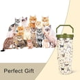 thumbnail image 2 of 30oz Floral Cat Tumbler with Handle and Straw, Stainless Steel Vacuum Insulated Coffee Tumbler, Travel Mug Water Bottle, Cute Cat Stuff Gifts for Women, 2 of 6