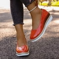 thumbnail image 4 of KEGIRLOM Women Spring/Summer Fashionable And Casual Versatile Solid Color Thick Bottom Shallow Mouth Sponge Cake Slope Heel Shoes Orange 7, 4 of 9
