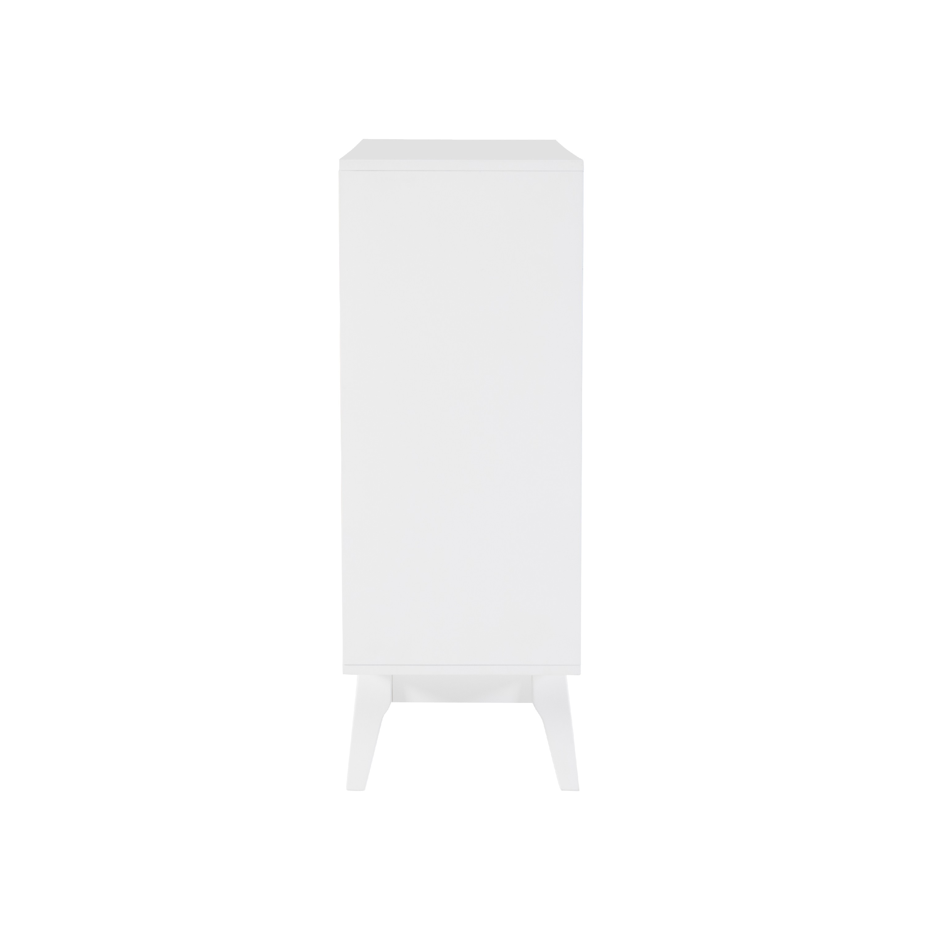 Powell Nixon 3-Shelf Bookcase with 2 Sliding Door Panels, Pure White