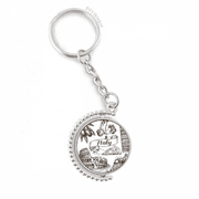 Italy Famous Landscape Travel Places Pattern Rotatable Keyholder Ring Disc Accessories Chain Clip