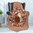 thumbnail image 4 of Hedgehog Soft Flannel Fleece Blanket, Autumn Theme Animal Image with Many Season Elements Pine Cone Leaves Soft Colors, Cozy Plush for Indoor and Outdoor Use, 70" x 90", Coral Brown, by Ambesonne, 4 of 5