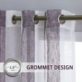 thumbnail image 3 of Haperlare 52" x 84" Sheer Window Curtains Farmhouse Stripe Living Room Curtains Grommet Light Filtering Voile Drapes, Purple, 2 Panels, 3 of 6