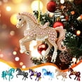 thumbnail image 6 of 1PC Horse Christmas Ornaments, Western & Equestrian Theme Acrylic Horse Decorations, Vintage Farm Animal Hanging Ornaments for Xmas Tree, Home Decor for Horse-Lovers, Women & Men (Black), 6 of 6