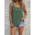 thumbnail image 5 of Plus Size Vacay Cami Top, Women's Plus Plain Eyelet Embroidered Split Straps Scoop Neck Cami Top, 5 of 5