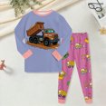 thumbnail image 2 of TOWED22 Toddler Baby Boy Fall Winter Clothes Print Long Sleeve Sweatshirt Pullover Tops + Pants Outfit Set Size:2-3 Y,Color:Light Purple, 2 of 5