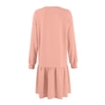 thumbnail image 4 of Lovzfmll Robe Mode Femme Couleur Unie Manches Longues Col Rond Rose, 2TG, 4 of 5