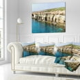 thumbnail image 2 of Designart Sea Caves near Cape Greko Panorama - Modern Seascape Throw Pillow - 18x18, 2 of 4