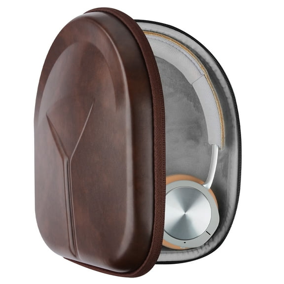 Geekria Shield Headphones Case for B&O Beoplay HX, H9i, H95, H9, H8, H6, H4, H2, Portal Gaming, Replacement Hard Shell Travel Carrying Bag with Cable Storage (Dark Brown)