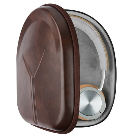 Geekria Shield Headphones Case for B&O Beoplay HX H9i H95 H9 H8 H6 H4 H2 Portal Gaming Replacement Hard Shell Travel Carrying Bag with Cable Storage (Dark Brown)