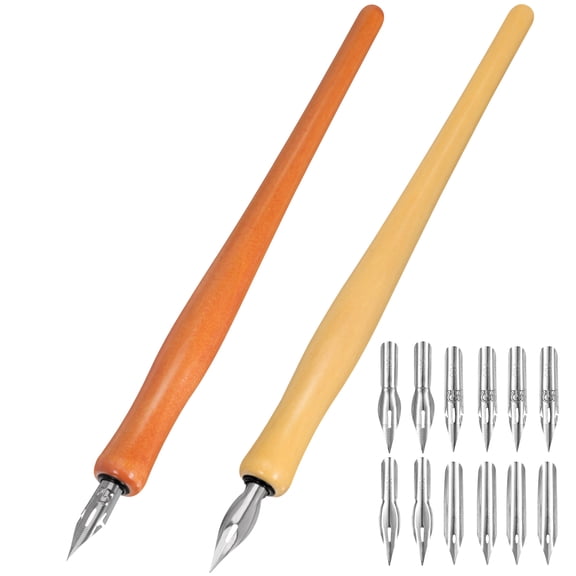 Raindrops Vintage Dip Pen Set with Assorted Colors and Stainless Steel Nibs for Comfortable Home Writing and
