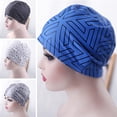 thumbnail image 1 of Geometric Print Shrinkable Trim Comfortable Unisex Swimming Hat Adult Ear Protection Swimming Pool Hat Swimming Accessories, 1 of 7