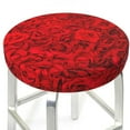 thumbnail image 3 of Kll Red Rose Round Bar Chair Cushion Cover 13 Inch,Bar Stool Protector With Elastic, Soft Washable, 3 of 7