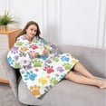 thumbnail image 5 of Oversized Wearable Blanket Hoodie,White Dog Paw Footprint Sherpa Blanket Hoodie with Super Pockets,Super Warm Fuzzy Pullover for Women & Men, 5 of 6