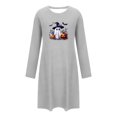 thumbnail image 5 of Stamzod House Dress for Women Halloween Print Long Sleeve T Shirt Nightgown Soft Crew Neck Short Sleep Shirt L, 5 of 7