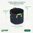 thumbnail image 3 of FCMP Outdoor 5 Gal Modern Non Woven Breathable Grow Bags, Multicolor (5 Pack), 3 of 10