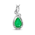 thumbnail image 2 of Star K� Drop Halo Pear Shape Genuine Emerald Pendant Necklace, 2 of 9