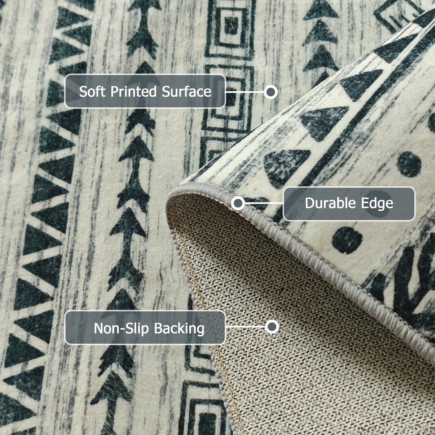Boho 2'x10' Washable Hallways Rug, 2x10FT Runner Rug with Rubber Backed, Vintage Runners for Laundry Non Slip Carpet Khaki Lightweight Door Mat Indoor Entrance