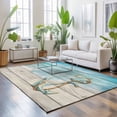 thumbnail image 3 of Area Rugs 2.7'x5', Nautical Anchor Carpet Runner Indoor Outdoor Rugs Home Decor Aesthetic, Blue Coastal Ocean Beach Wooden Grain Non Slip Mats Washable Accent Rug for Living Room Bedroom, 3 of 8