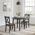 thumbnail image 4 of ROME + OAK Hinged Drop Leaf Dining Table, 22-36" Round Tabletop with Sturdy Base, Black, 4 of 8