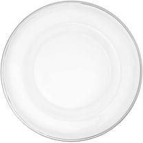 Simply Elegant Slim Metallic Rim Glass Charger Plate | Service Plate for Parties, Dinner, Weddings, Quinceaneras and Events | 13 inch Diameter | Silver - Gloss Finish | Set of 8