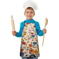 thumbnail image 2 of Pioneer Flower Floral Print Pattern Kids Aprons for Girls and Boys,Adjustable Neck Strap Toddler Aprons for Kids Cooking Baking, 2 of 7